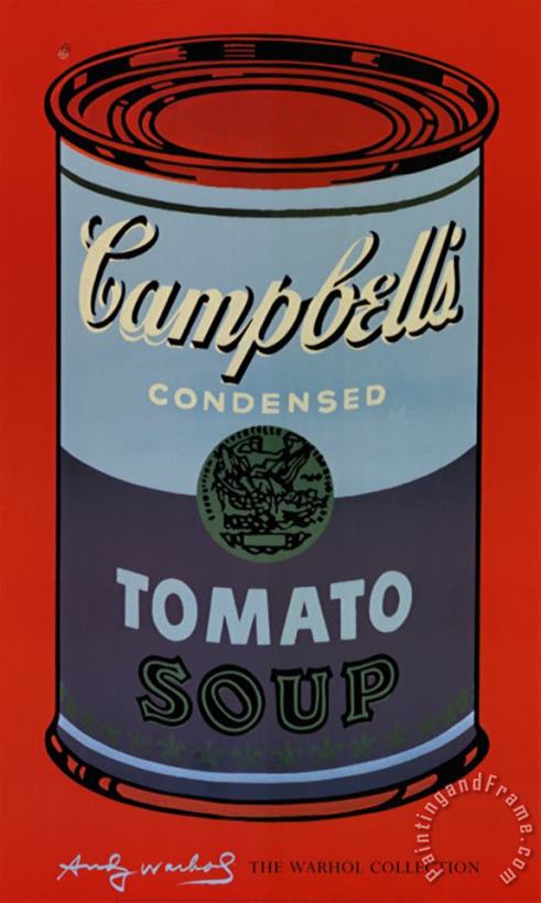 Andy Warhol Campbell S Soup Can 1965 Blue And Purple Art Painting