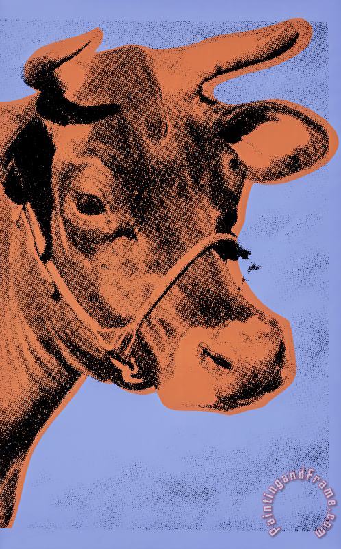 Andy Warhol Cow C 1971 Purple And Orange Art Painting
