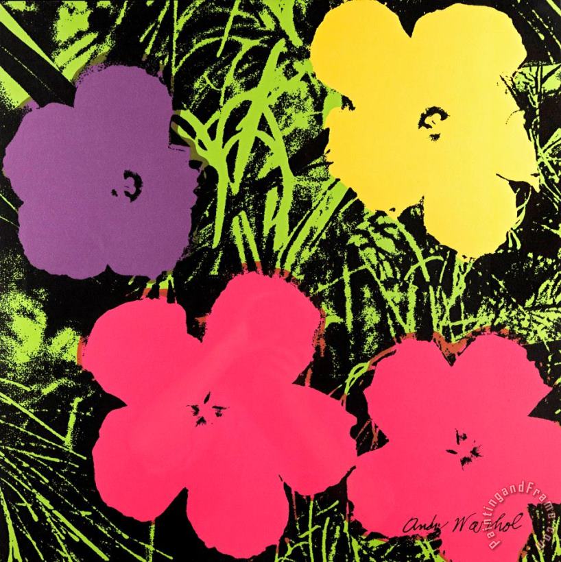 Flowers 1970 painting - Andy Warhol Flowers 1970 Art Print