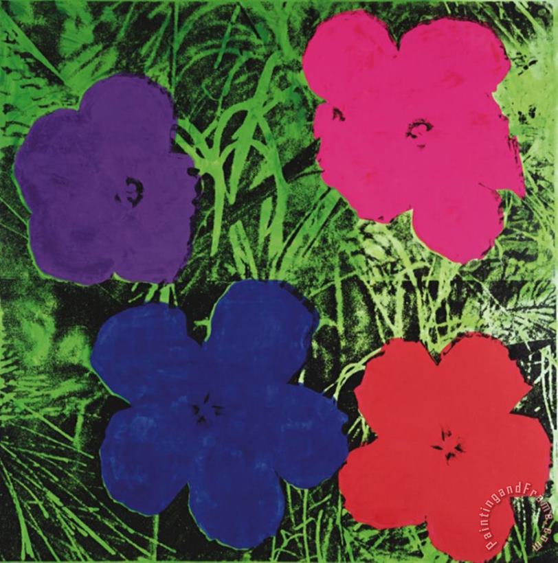 Andy Warhol Flowers C 1964 1 Purple 1 Blue 1 Pink 1 Red Art Print