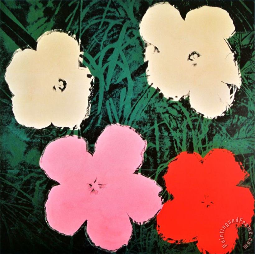 Flowers III painting - Andy Warhol Flowers III Art Print