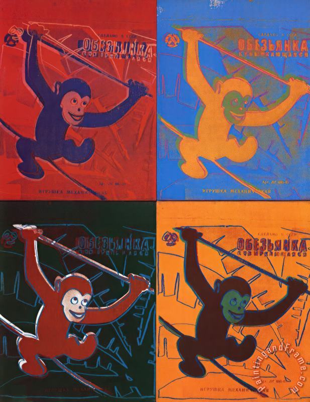 Four Monkeys Lg painting - Andy Warhol Four Monkeys Lg Art Print