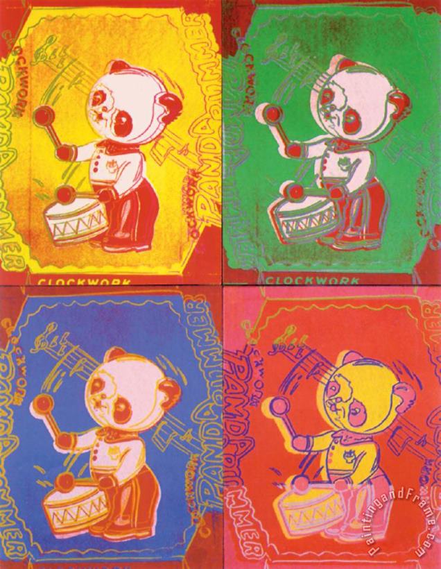 Four Pandas 1983 painting - Andy Warhol Four Pandas 1983 Art Print