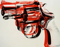 Andy Warhol Gun C 1981 82 Black And Red on White