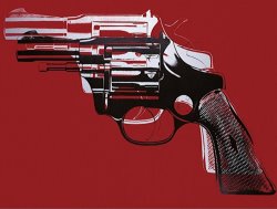 Andy Warhol Guns C 1981 82 White And Black on Red