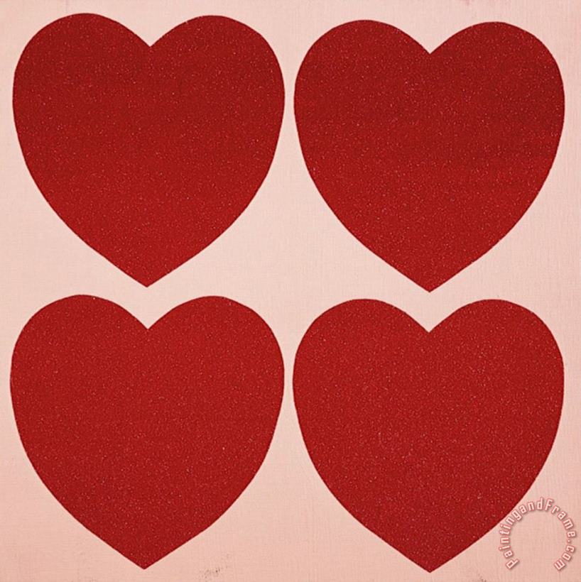 Hearts C 1979 84 painting - Andy Warhol Hearts C 1979 84 Art Print