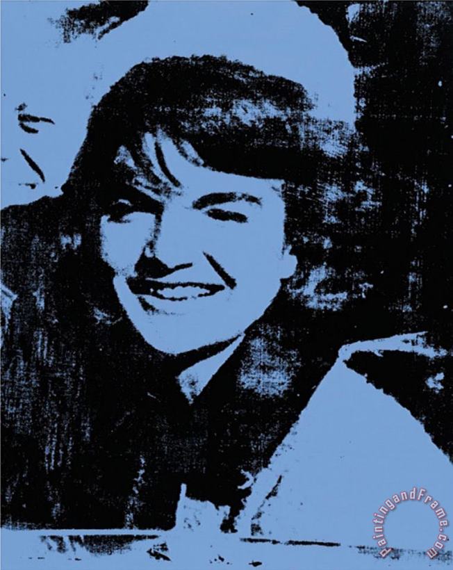 Jackie 1964 Blue painting - Andy Warhol Jackie 1964 Blue Art Print