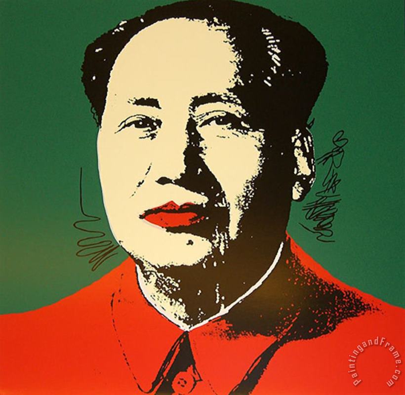 Andy Warhol Mao Tse Tung Kopf Gelb Rot Art Print