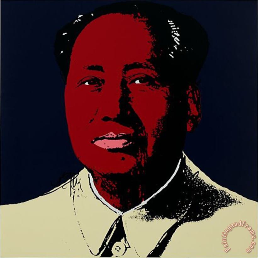 Andy Warhol Mao Tse Tung Kopf Rot Gelb Art Print