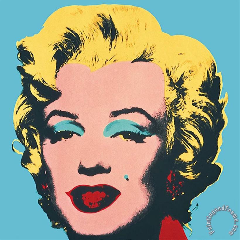 Andy Warhol Marilyn 1967 on Blue Art Painting