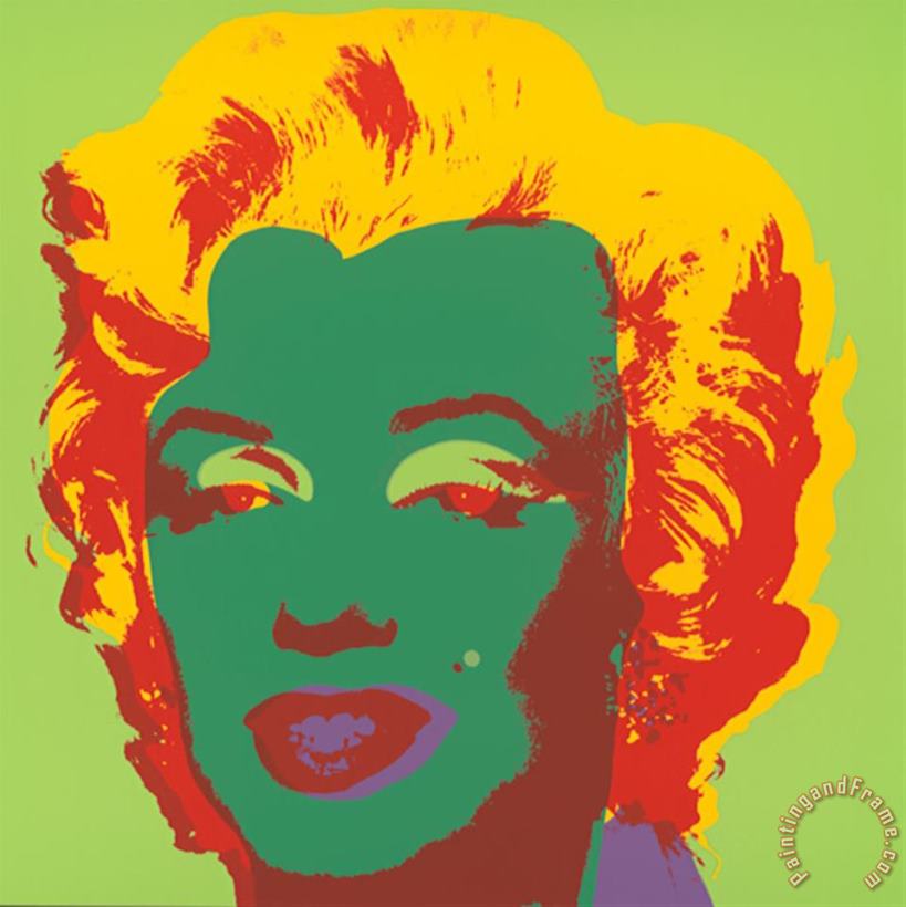 Andy Warhol Marilyn Kopf Dunkelgruen Rot Gelb Art Painting