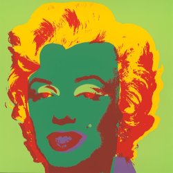 Andy Warhol Marilyn Kopf Dunkelgruen Rot Gelb