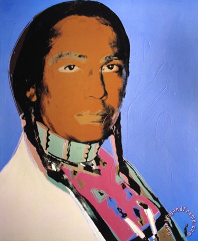 Portrait of Russell Means painting - Andy Warhol Portrait of Russell Means Art Print
