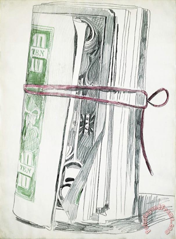 Roll of Bills C 1962 painting - Andy Warhol Roll of Bills C 1962 Art Print