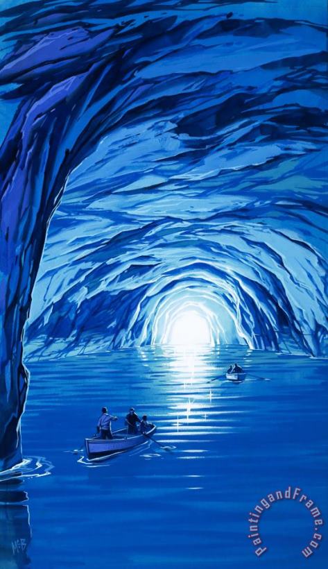 The Blue Grotto in Capri by McBride Angus painting - Angus McBride The Blue Grotto in Capri by McBride Angus Art Print