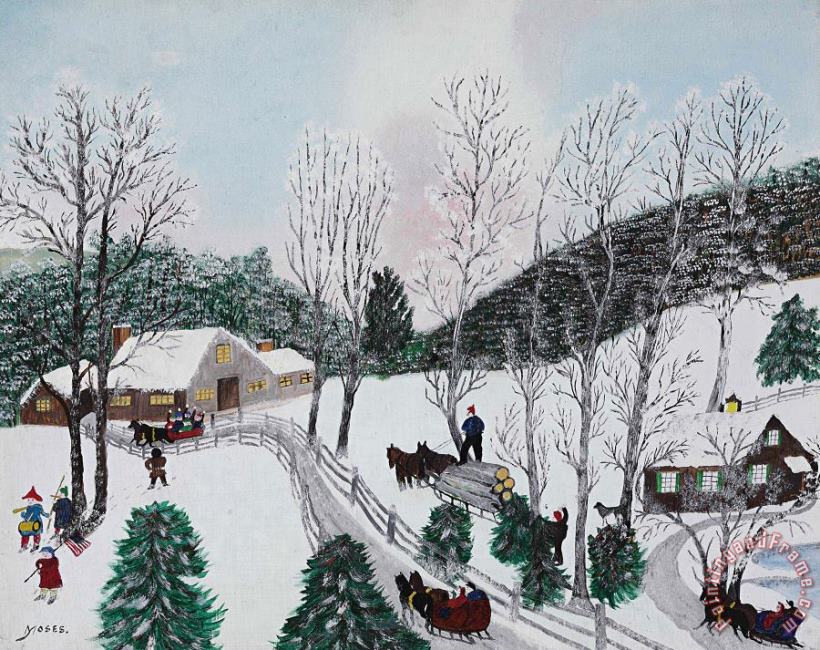 Beautifull Thankgiven painting - Anna Mary Robertson (grandma) Moses Beautifull Thankgiven Art Print
