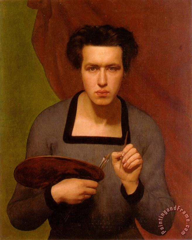 Anne Francois Louis Janmot Portrait of The Artist Art Painting