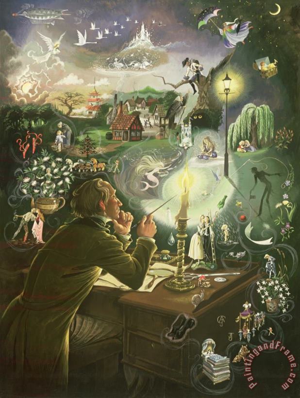 Hans Christian Andersen painting - Anne Grahame Johnstone Hans Christian Andersen Art Print