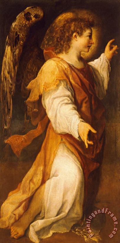 Annibale Carracci Announcing Angel Art Painting