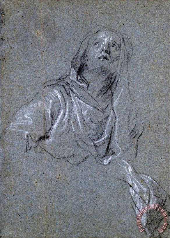 Anthonie Van Dyck Study of a Madonna Looking Upward Art Painting