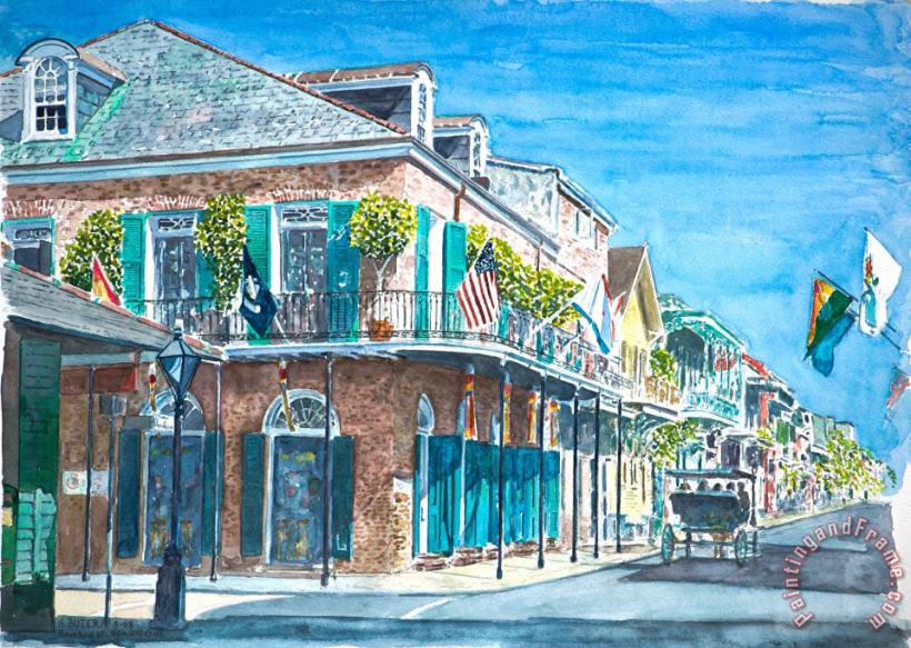 New Orleans Bourbon Street painting - Anthony Butera New Orleans Bourbon Street Art Print