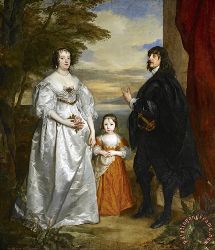 James, Seventh Earl of Derby, His Lady And Child painting - Anthony van Dyck James, Seventh Earl of Derby, His Lady And Child Art Print