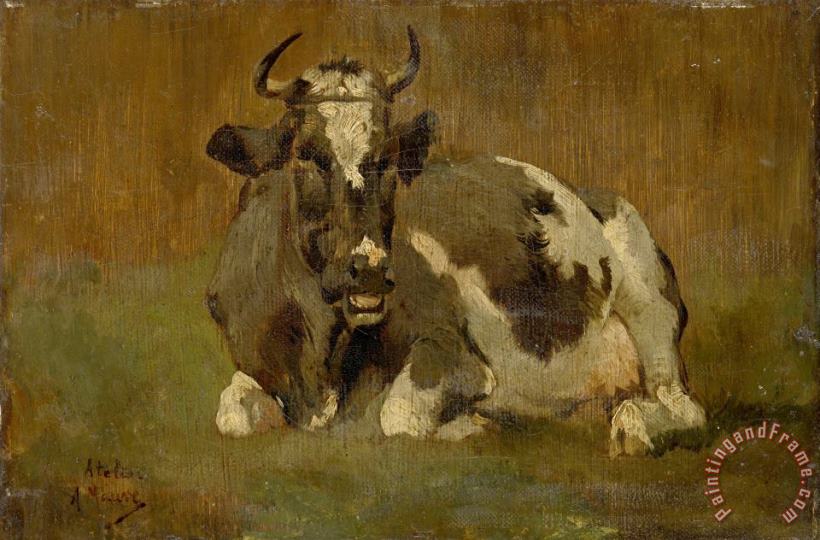 Anton Mauve Lying Cow Art Painting