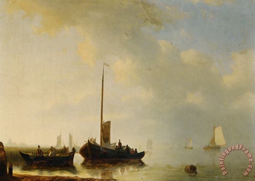 Antonie Waldorp Sailing Vessels Off The Dutch Coast Art Print
