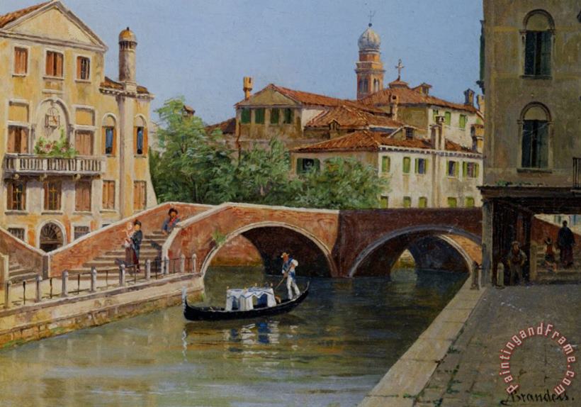 A Venetian Bridge painting - Antonietta Brandeis A Venetian Bridge Art Print