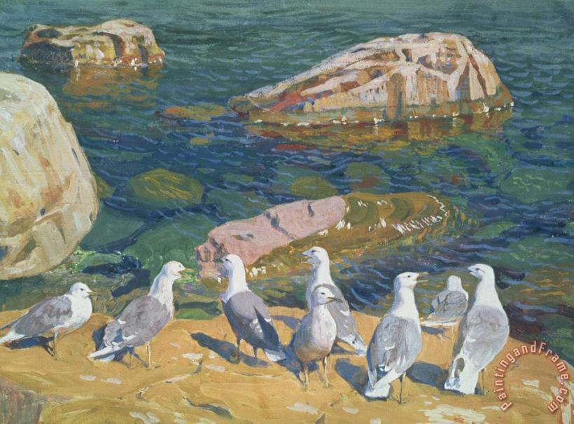 Seagulls painting - Arkadij Aleksandrovic Rylov Seagulls Art Print
