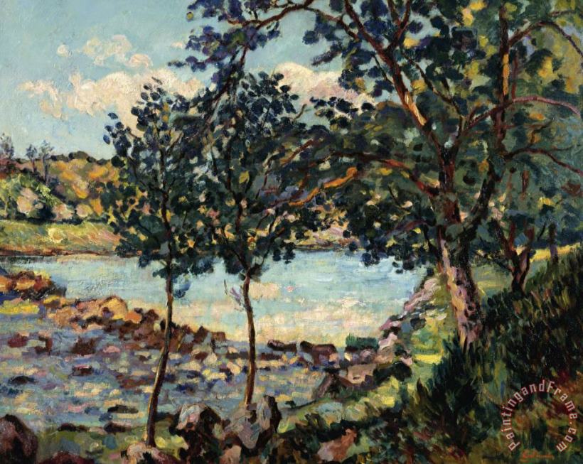 River Landscape painting - Armand Guillaumin River Landscape Art Print