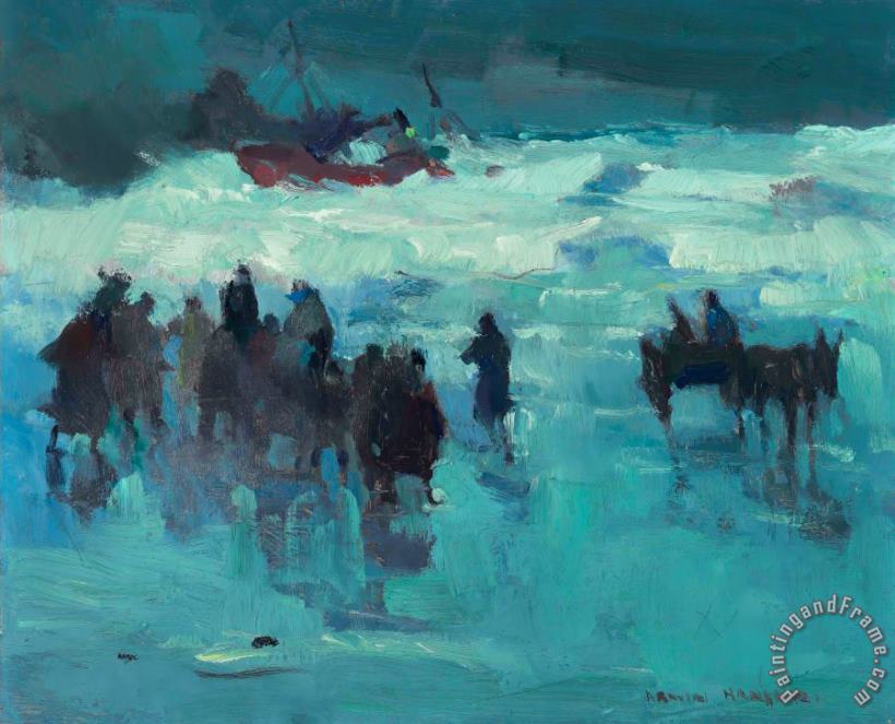 Armin Hansen Storm Watchers Art Painting Armin Hansen Storm Watchers Art Painting