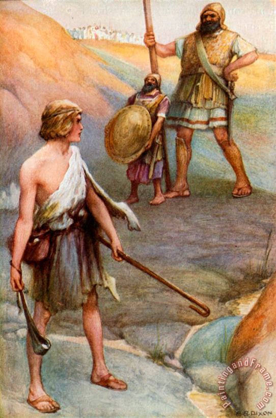 Arthur A Dixon David And Goliath Art Painting