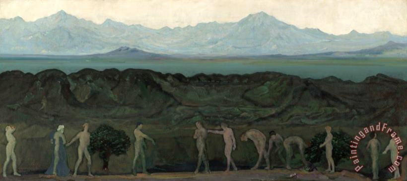 Arthur Bowen Davies Line of Mountains Art Painting