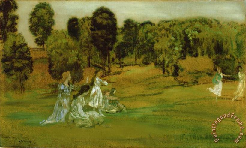 The Hours And The Freedom of The Fields painting - Arthur Bowen Davies The Hours And The Freedom of The Fields Art Print