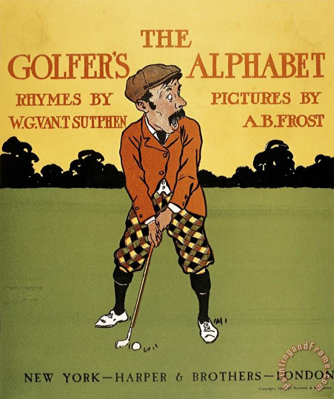 The Golfer's Alphabet painting - Arthur Burdett Frost I The Golfer's Alphabet Art Print