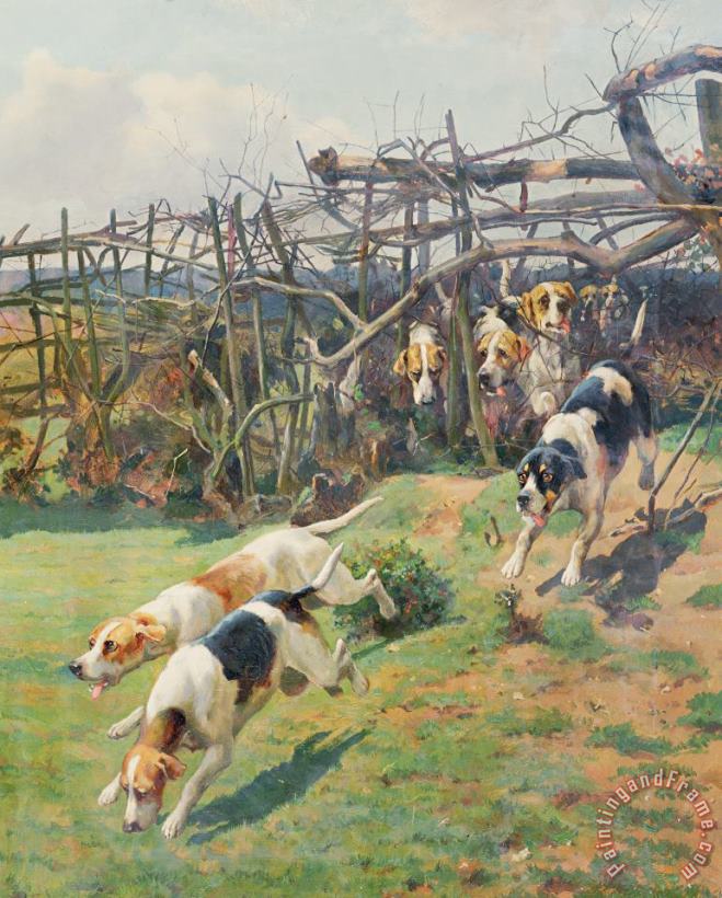 Through the Fence painting - Arthur Charles Dodd Through the Fence Art Print