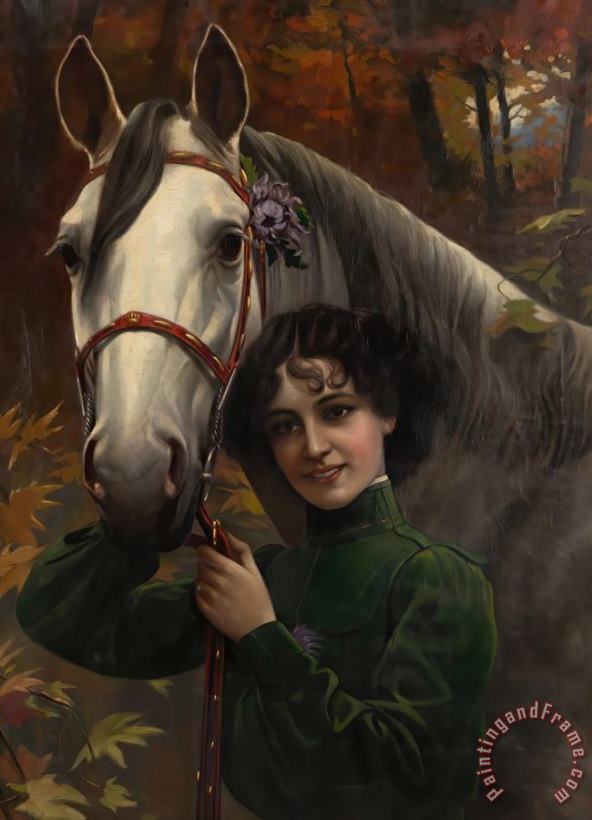 Lady And Horse painting - Arthur Fischer Lady And Horse Art Print