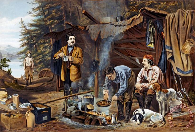 Arthur Fitzwilliam Tait Camping in The Woods a Good Time Coming Art Print