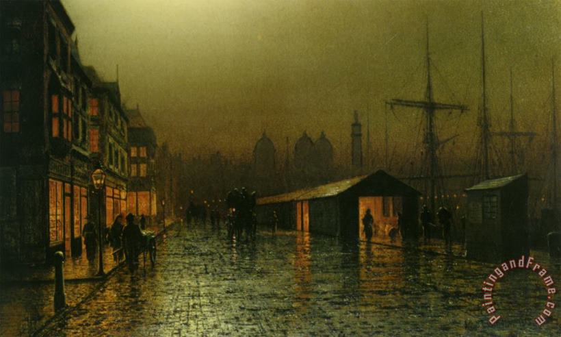 Arthur Grimshaw Hull Docks By Night Art Print