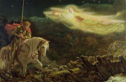 Arthur Hughes - Quest for the Holy Grail painting