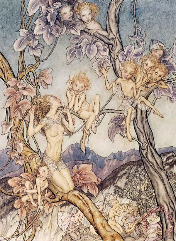 A Fairy Song From A Midsummer Nights Dream painting - Arthur Rackham A Fairy Song From A Midsummer Nights Dream Art Print