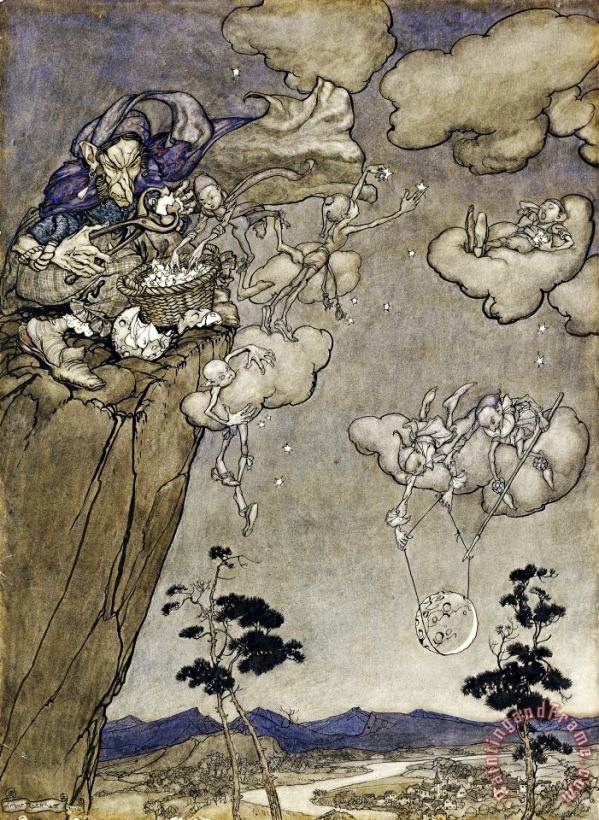 Arthur Rackham An Illustration to Rip Van Winkle: 'they Were Ruled by an Old Squaw Spirit' Art Painting