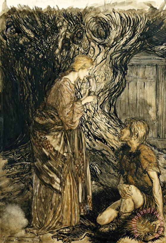An Illustration to The Rheingold And The Valkyrie painting - Arthur Rackham An Illustration to The Rheingold And The Valkyrie Art Print