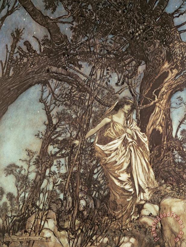 Never So Weary Never So Woeful Illustration To A Midsummer Night S Dream painting - Arthur Rackham Never So Weary Never So Woeful Illustration To A Midsummer Night S Dream Art Print