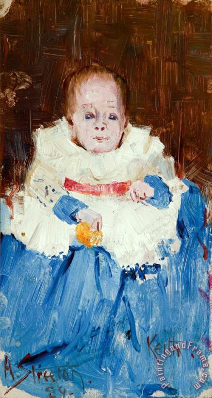 Arthur Streeton Orange, Blue And White (portrait of Keith) Art Painting