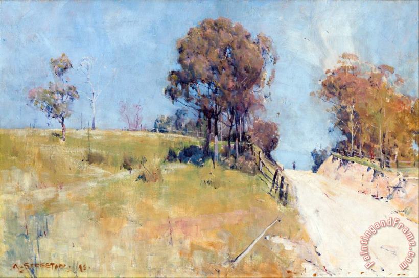 Arthur Streeton Sunlight (cutting on a Hot Road) Art Painting