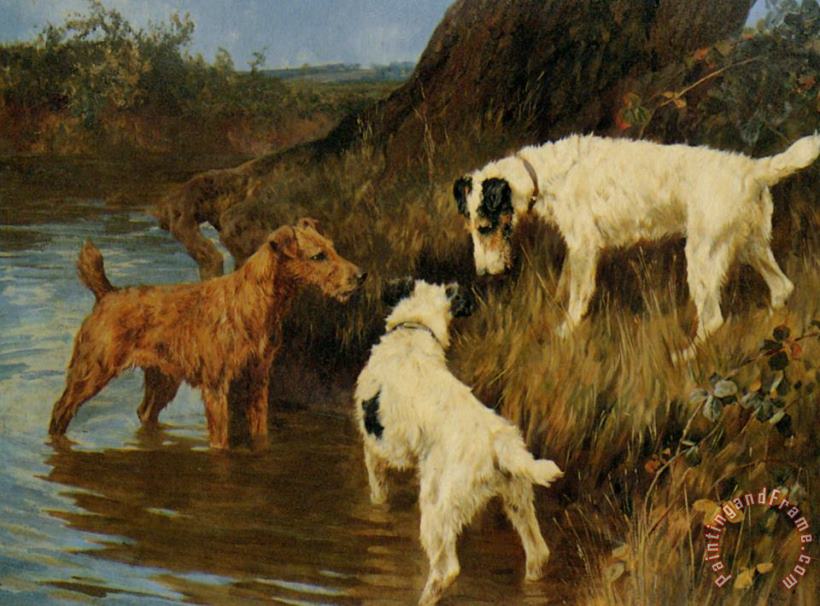 Arthur Wardle Three Terriers on The Scent Art Print