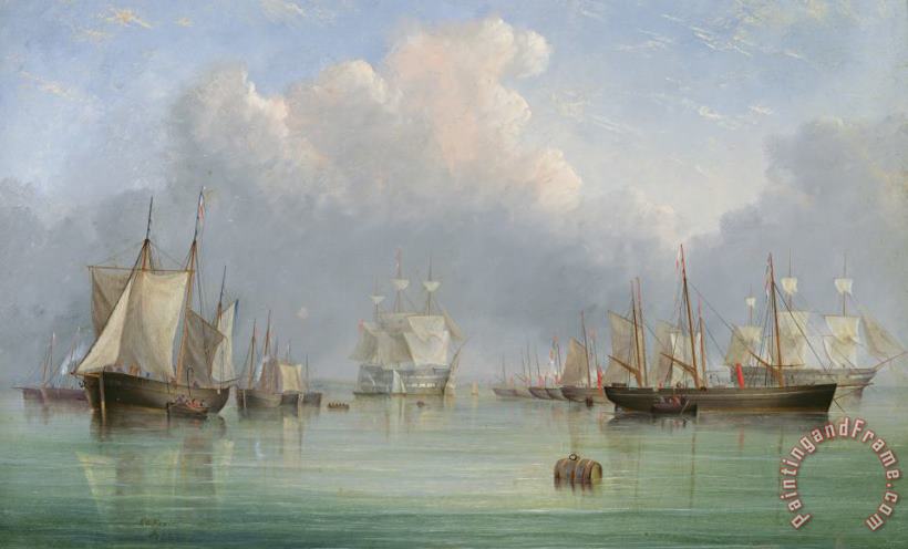 Ships Off Ryde painting - Arthur Wellington Fowles Ships Off Ryde Art Print