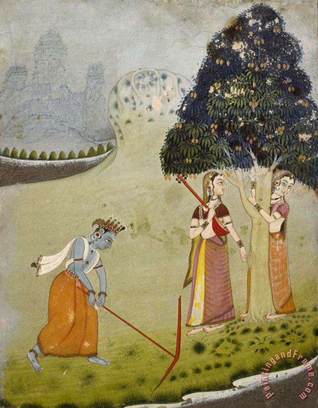 Artist, maker unknown, India Balaram Drawing Water for Krishna Art Print
